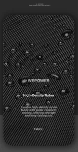 Detail view of water-resistant high-density nylon fabric on the black business backpack