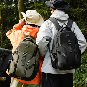 Men's large capacity hiking backpack with multiple compartments for outdoor travel