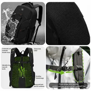 Waterproof business backpack for men with breathable back system and large capacity