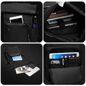 Wasserdichter schwarzer Business-Rucksack für 14 Zoll Laptop mit Mehrfachstaufächern