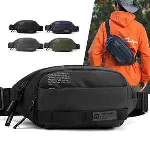 WEPOWER Sac Banane en Nylon Imperméable pour Hommes Mode Sac de Poitrine Sac à Bandoulière Léger Extérieur Voyage Sport Sac Banane Avec Sangle Ajustable