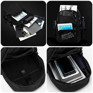 Wasserfester 14-Zoll-Laptop-Rucksack mit hohem Fassungsvermögen und vielen Taschen