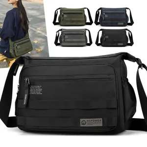 WEPOWER Borsa a Tracolla da Uomo Grande Capacità Nylon Impermeabile Casual Viaggio Messenger Bag Borsa Business Multitasche