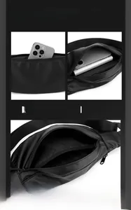 Dettaglio interno del marsupio sportivo multi-tasche con scomparti di stoccaggio organizzati