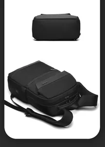 Waterproof business laptop backpack with USB port and multi-compartment storage