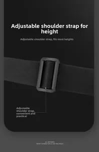 Dettaglio della tracolla regolabile in nylon con fibbia per una vestibilità ideale