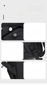 Détail de la boucle magnétique et des sangles réglables sur le sac à dos étanche
