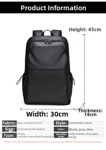 Dimensions du sac à dos professionnel imperméable montrant 45cm de hauteur et 30cm de largeur