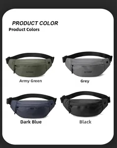 Dettaglio dei marsupi sportivi disponibili nei colori verde, grigio, blu e nero opaco