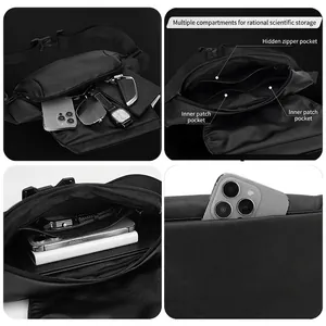 Sac bandoulière imperméable pour hommes avec plusieurs compartiments et boucle aimantée