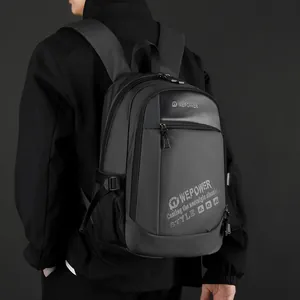 Large capacity dark grey waterproof laptop backpack for commuters and outdoor activities