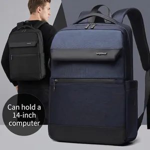 Professional Business Laptop Backpack Men Water Resistant Computer Bag Large Capacity Commute Travel Daypack With Luggage Strap