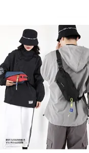 Outdoor crossbody chest bag with adjustable strap in colorblock and solid black styles