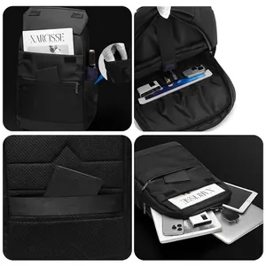 Waterproof business laptop backpack with multiple functional compartments and ergonomic back