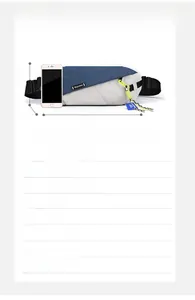 Size comparison of the tri-color nylon crossbody bag featuring multiple pockets and straps