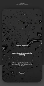 Détail du tissu en film composite noir résistant à l'eau avec des gouttes sur la surface