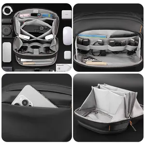 Borsa da viaggio portatile per accessori digitali con scomparti portaoggetti multipli