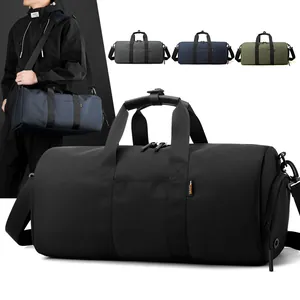 Bolsa de Viaje de Nailon Impermeable Con Compartimento para Zapatos Gran Capacidad Separación Húmedo Seco Bolsa de Deporte para Hombre Mujer Yoga Fin de Semana