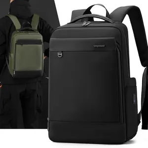 Waterproof Nylon Business Backpack Men Large Capacity 15.6 Inch Laptop Bag USB Charging Port Travel School Daypack