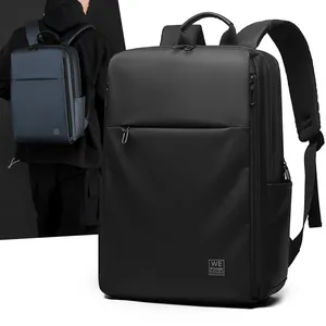 Men's Business Laptop Backpack Large Capacity Water Repellent Travel Casual Daypack Minimalist Solid Color Smart Storage