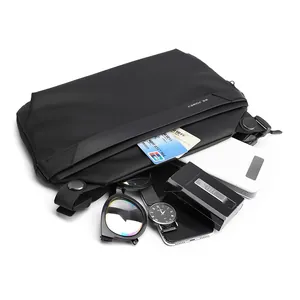 Sac bandoulière noir minimaliste avec grande capacité pour lunettes et téléphone