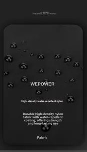 Close-up of high-density waterproof nylon fabric with clear water droplets on the surface