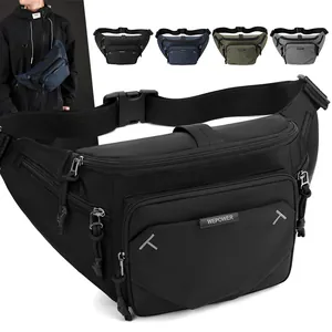 Men Waterproof Nylon Chest Bag Outdoor Sport Waist Pack Multi Layer Casual Crossbody Shoulder Bag Streetwear Fanny Pack