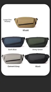 Set di borse monospalla impermeabili in kaki, blu, verde, grigio e nero