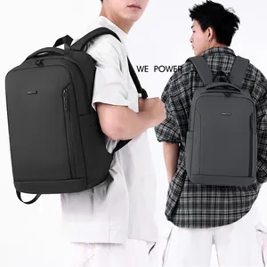 Business laptop backpack for men featuring water-resistant fabric and ergonomic straps
