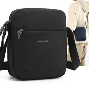 Men's Casual Crossbody Bag Waterproof Nylon Shoulder Bag Urban Leisure Travel Messenger Bag With Multi Layer Storage