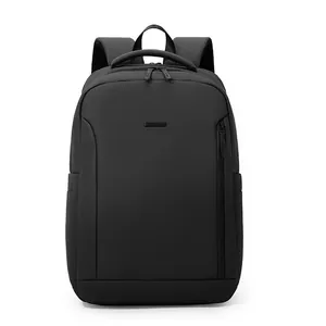Classic black business backpack for men, made of premium water-resistant nylon fabric