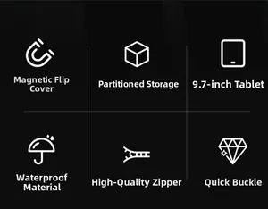 Waterproof messenger bag with magnetic flap, partitioned storage, and 9.7 inch tablet fit