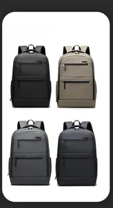 Matrix view of casual backpacks in black, khaki, grey, and blue high-density nylon fabric
