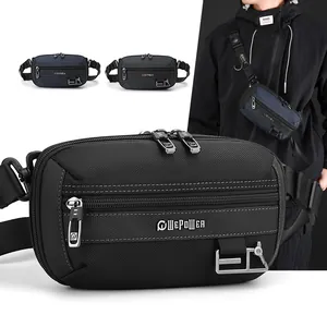 Men Tactical Waterproof Nylon Chest Bag Multi-Pocket Techwear Sling Bag Functional Outdoor Crossbody Waist Bag For Travel