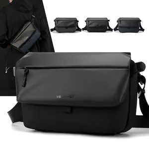 Men's Waterproof Tactical Messenger Bag Cyberpunk Nylon Sling Bag Crossbody Shoulder Bag With Magnetic Flap Daily Travel