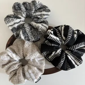 Elastici per Capelli in Lana a Maglia Stile Coreano Per Donna Grandi Strisce Morbidi Elastici Fermacoda Accessori per Capelli