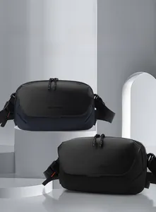 Detail view of waterproof cycling chest bags with magnetic buckles and adjustable straps