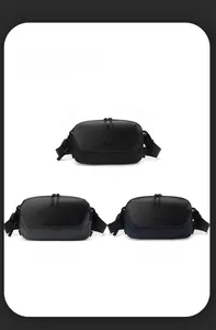 Waterproof crossbody bags for men in black, grey, and blue matte finish options