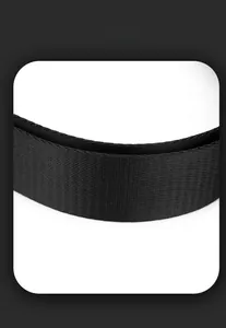 Detailed close-up of high-density black nylon woven strap with premium twill texture