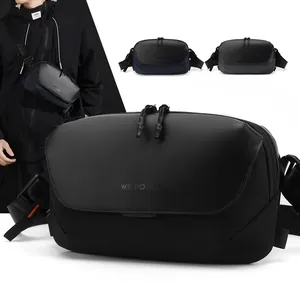 Men Waterproof Sling Bag Crossbody Chest Pack With Magnetic Buckle Durable Nylon Shoulder Bag For Outdoor Travel Cycling