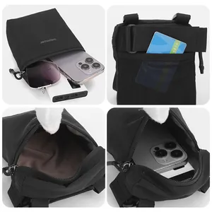 Universal crossbody sports phone bag with multi-layer storage and durable fabric