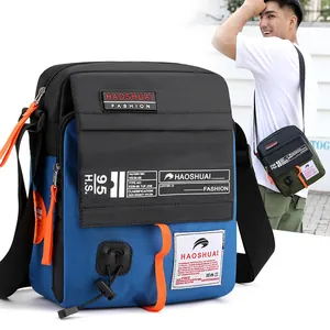 Men Waterproof Nylon Multi-Pocket Crossbody Bag Casual Outdoor Shoulder Bag Functional Travel Messenger Bag For Daily Use