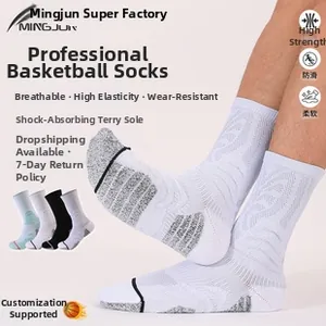 Detail of professional basketball socks featuring cushioned soles and breathable mesh