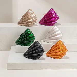 Bolso De Noche Con Forma De Concha Para Mujer De Acrílico Con Textura De Mármol Y Cadena Para Bodas Y Fiestas