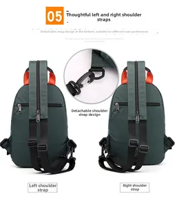 Detail showing detachable strap hooks for versatile left or right shoulder bag carrying
