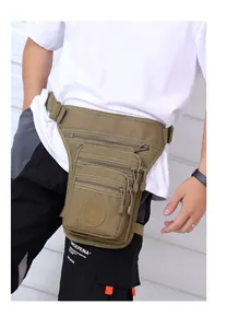 Tactical Oxford cloth leg bag with multiple zipper pockets and adjustable straps
