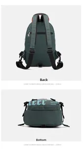 Detail view of the waterproof nylon chest bag back panel and bottom with Beer lettering