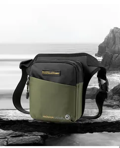 Detail of multi-functional outdoor tactical drop leg bag with water-resistant nylon texture