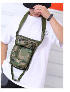 Sacoche de jambe tactique camouflage avec compartiments multiples et texture en nylon