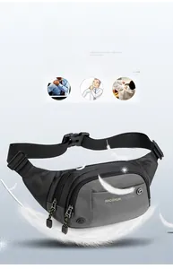 Detail of lightweight 0.17kg waterproof nylon sports waist bag with 0.17kg feather display